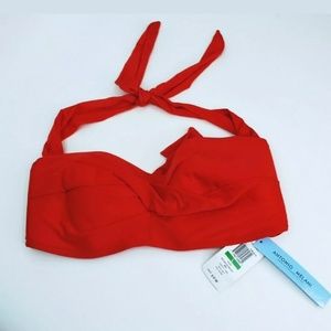 Antonio Melani Red Orange Bikini Top Sz Large